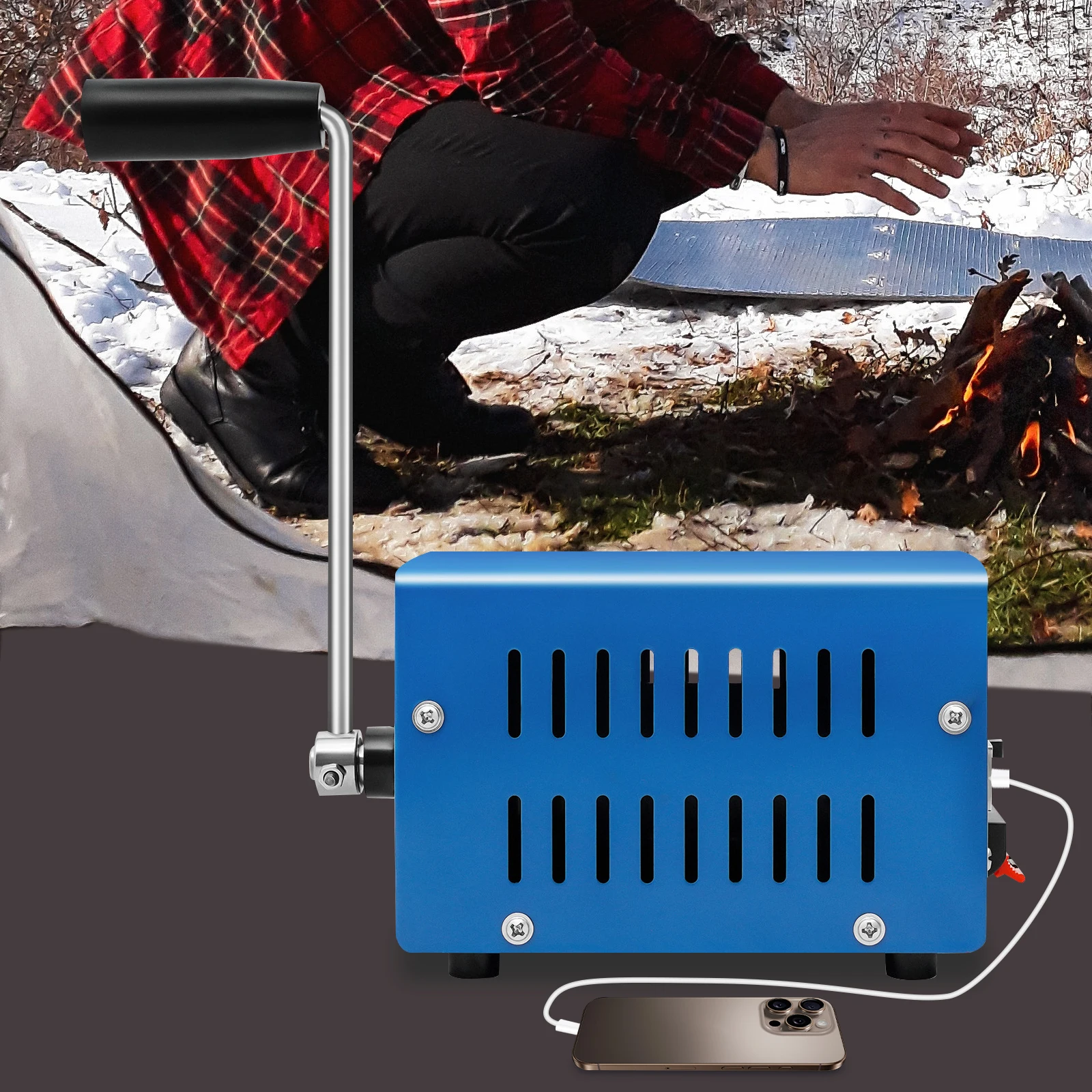 

20W Hand Crank Generator, 6 Voltage Options Portable Emergency Charger for Outdoor Survival Tourism Emergency Power Bank