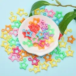 11-21mm 50pcs Multicolor Acrylic Flower Fruit Star Pendant Heart Beads DIY Bracelet Earrings For Kids Jewelry Making Handmade