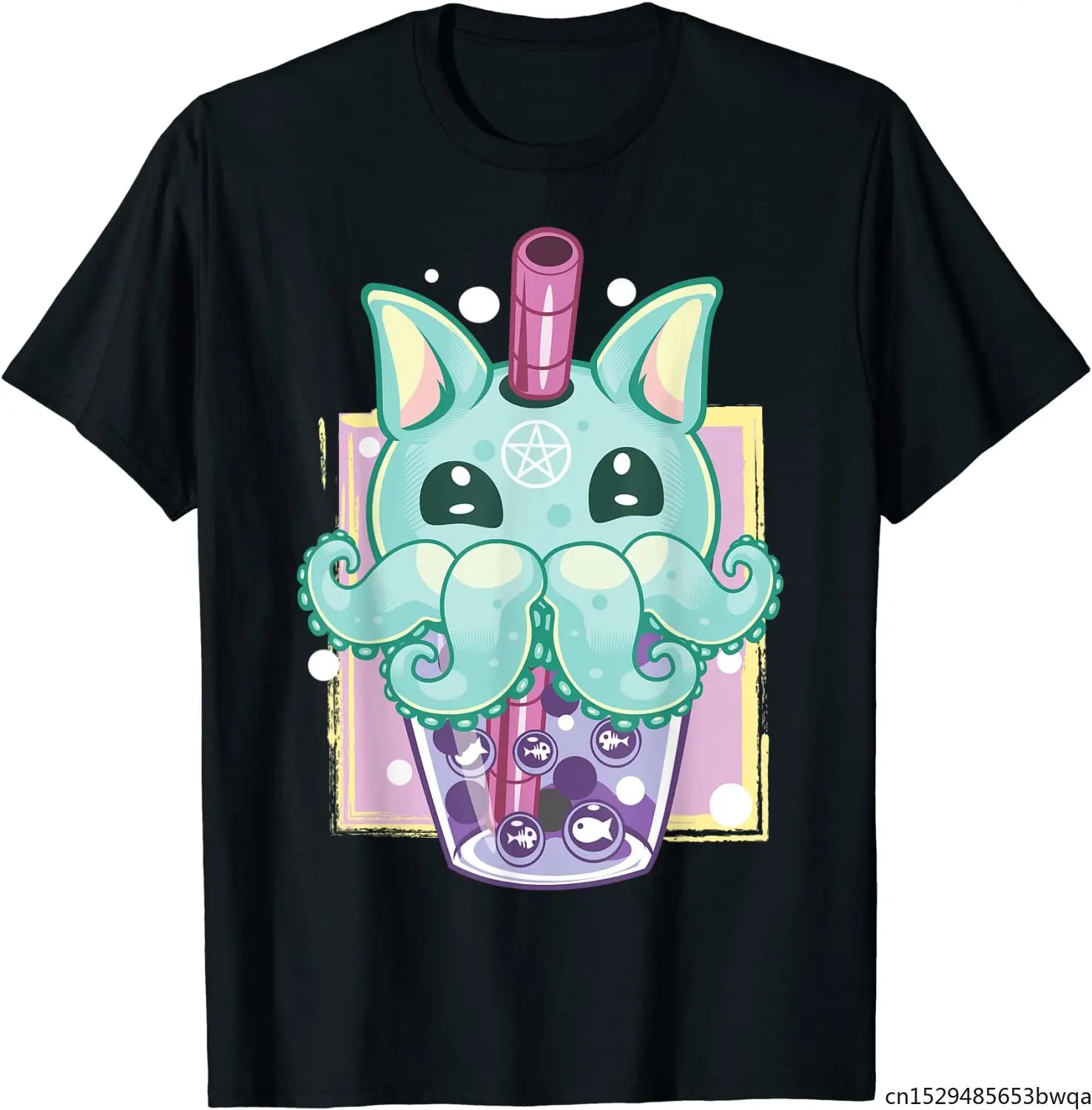 

Kawaii Pastel Goth Creepy Creature Boba Bubble Tea Vaporwave T-Shirt Men Women Fashion Cotton Graphic T Shirts