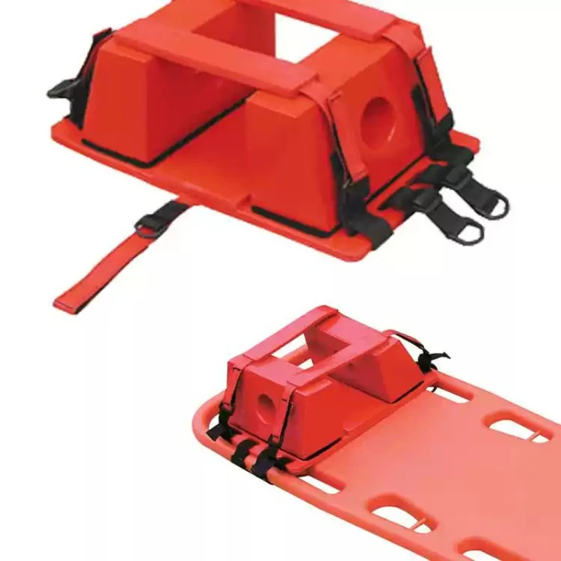 For First Aid Spine Board Head Immobilizer 4 Straps Head Fixation Immobilizer Multiple Carrying Handle Mouth Water Based Paint