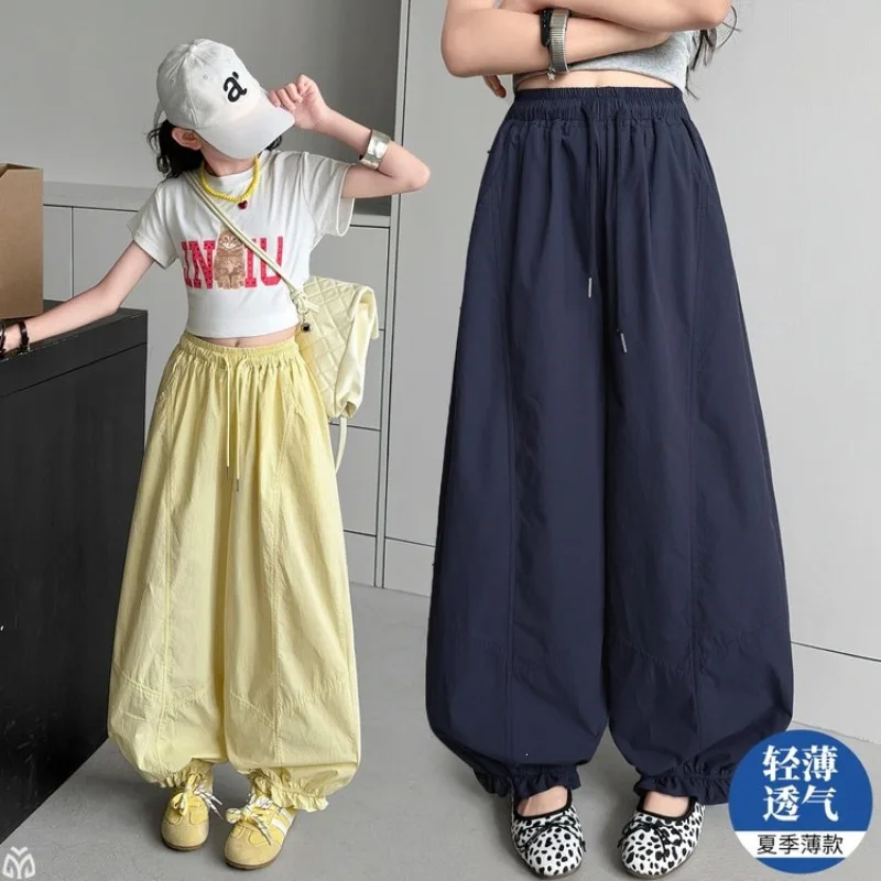 Girls Summer Casual Trousers 2026 New Thin Children's Quick-drying Bud Pants Girls Mosquito-proof Pants