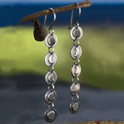 Classical Creativity Moon Earrings Vintage Silver Color Metal Dangle Earrings