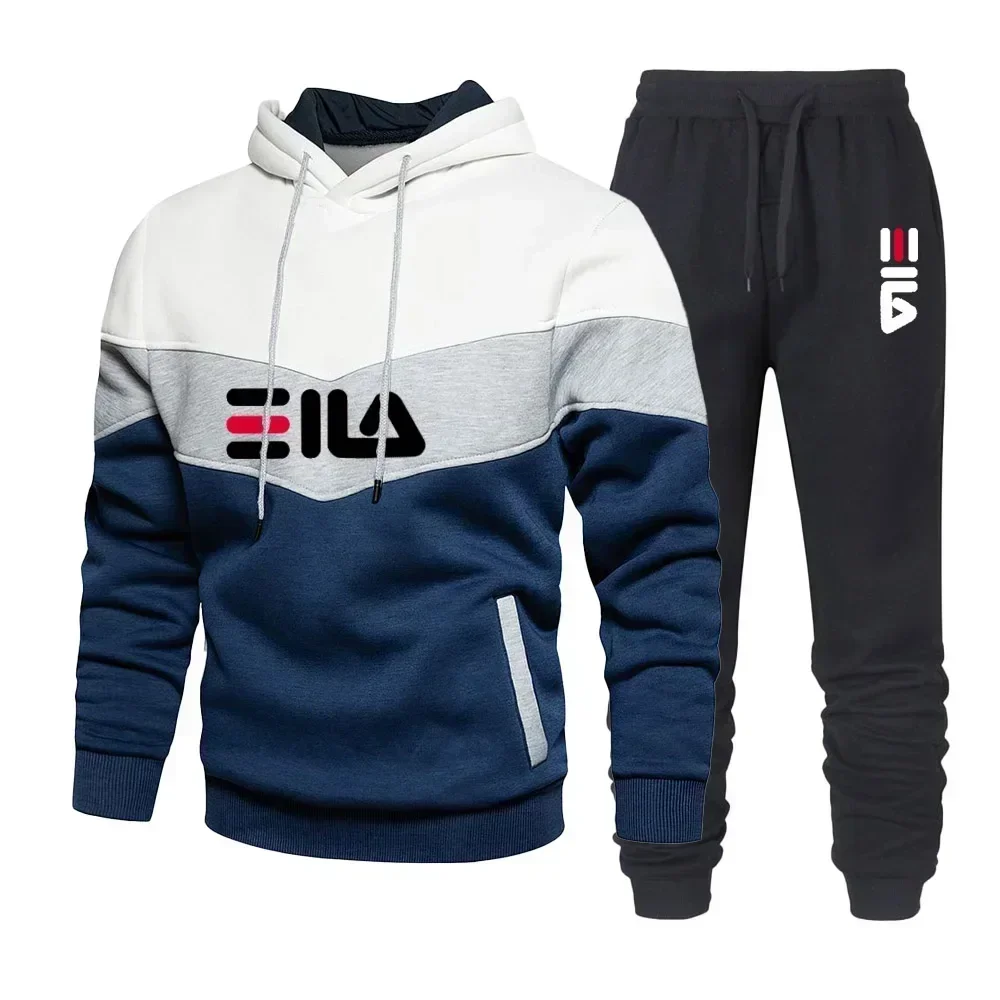 

2025 Autumn/Winter new outdoor fitness running casual set, men's multi-color long-sleeved sweatshirts and sweatpants