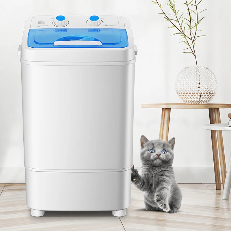 6kg Single Tube Barrel Small Washing Machine Full & Semi Automatic Washing Dual-Use Mini Washing Machine