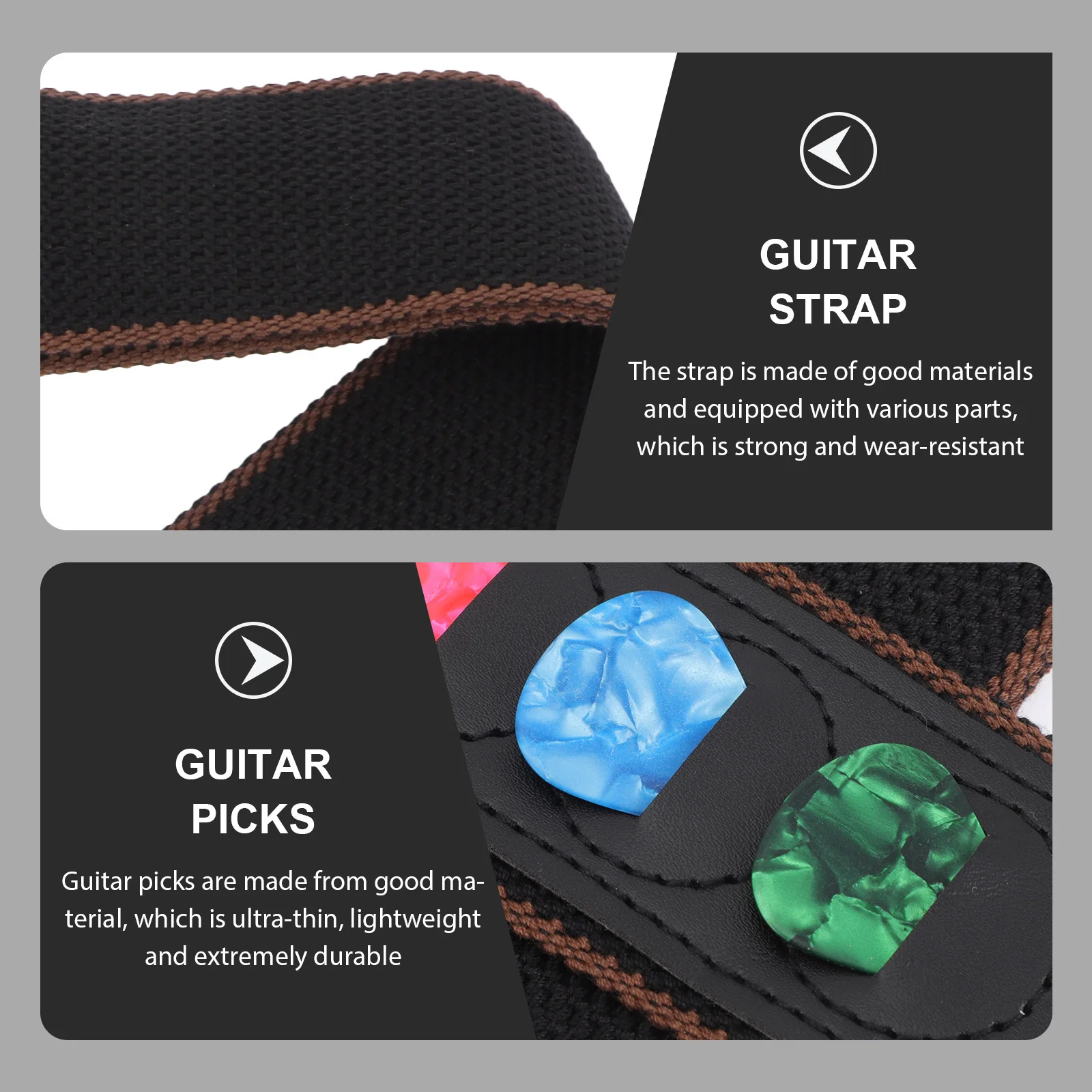 

1Set Guitar Strap Suit Durable Fashion Cotton Shoulder Strap Portable Practical Electric Guitar Belt Accessory