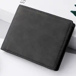 남성용 PU 가죽 지갑, 멀티 카드 슬롯, 접이식 카드 가방, 대용량 머니 백, 패션