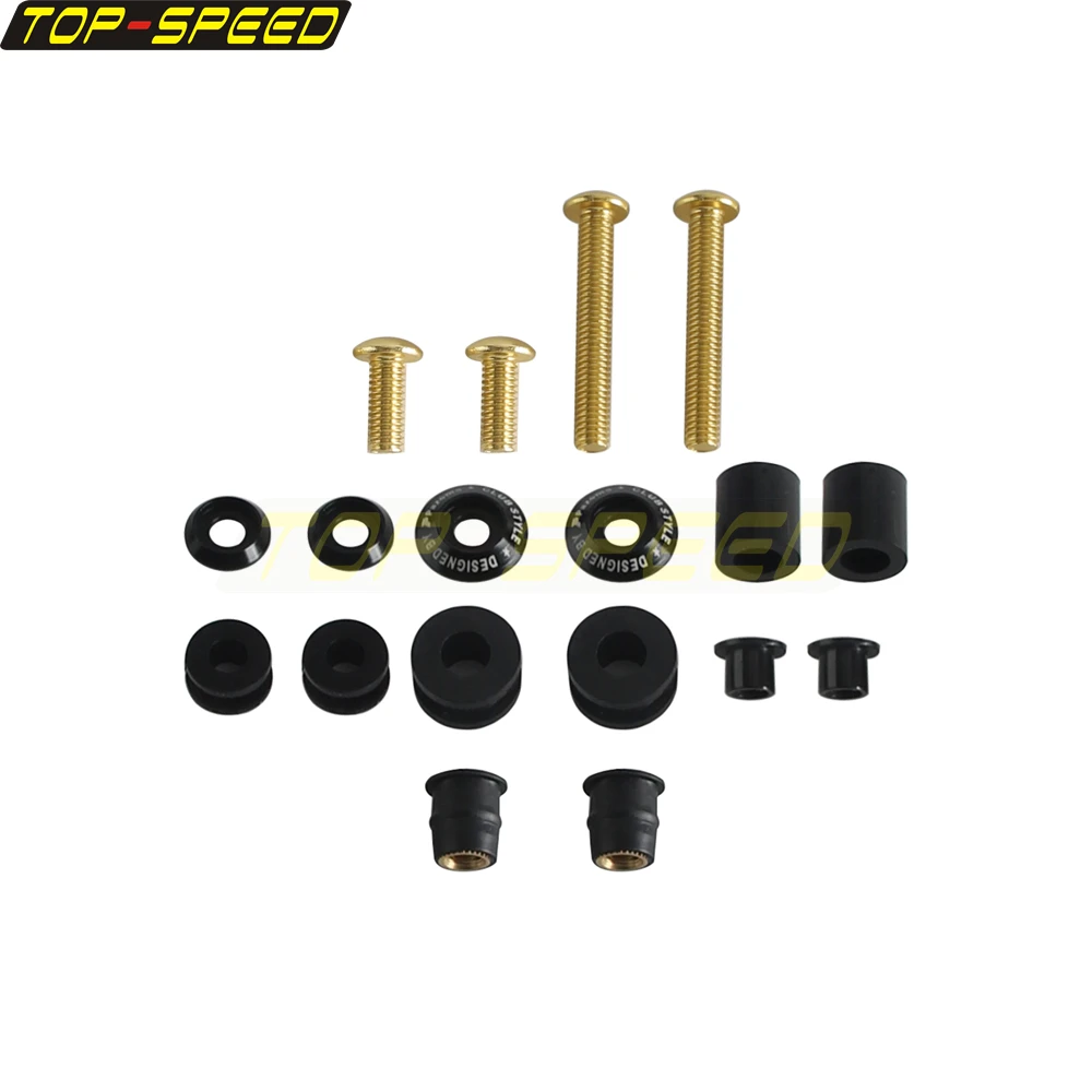 Motorcycle M6 15mm Screws Windscreen Fairing Cowl Bolts Nuts For Harley FXLRS FXBB FXLR FXDL FXST FXDWG Windshield Screw Locknut