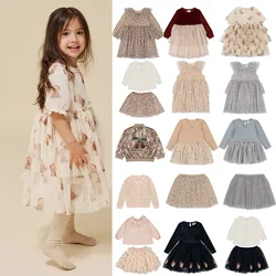 New KS Brand Baby Girl Casual Dress Kids Birthday Party Dresses Children Cherry Lemon Sequins Long Dress Newborn Tulle Vestidos