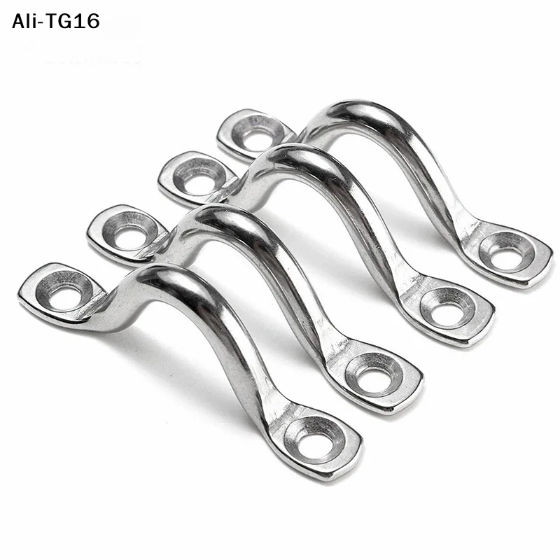 【YY31】4Pcs Handle Stainless Steel Wire Eye Strap Boat Marine Tie Down  Hook Canopy Engines Accessories