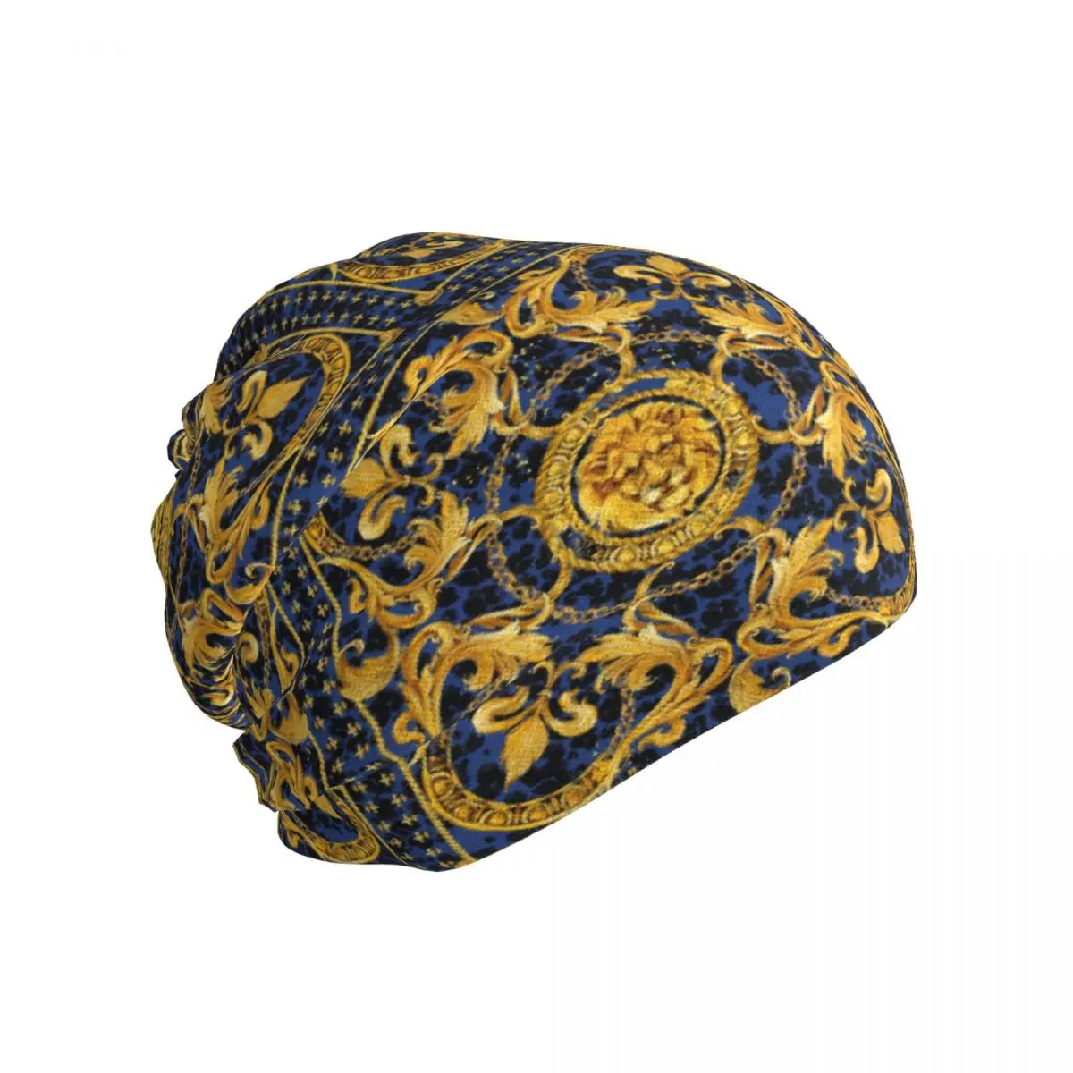 Golden Lion Baroque And Damask Ornament Bandana Neck Cover Printed Wrap Mask Scarf Outdoor Sports Headwear Unisex Adult Washable