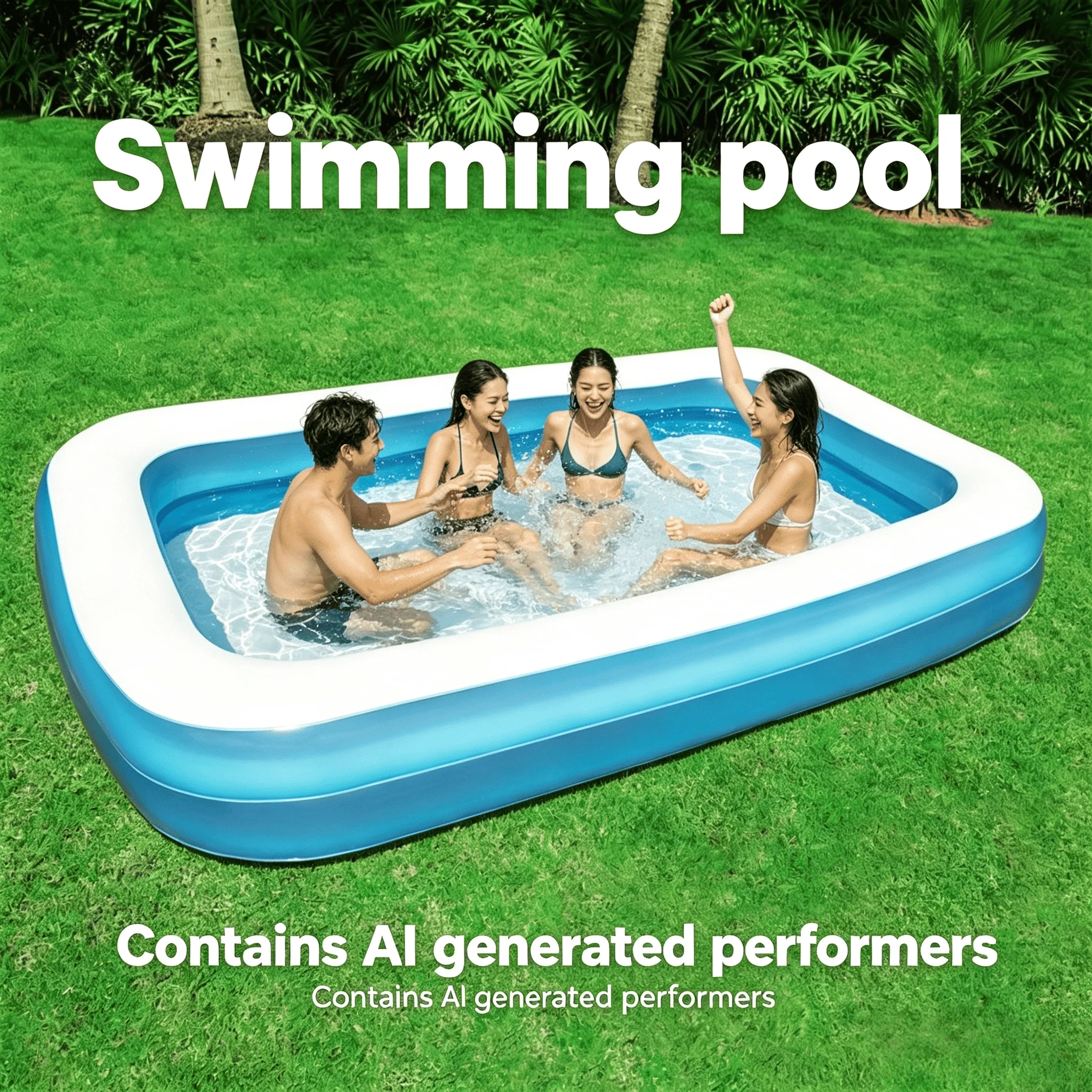 Large Inflatable Swimming Pool 2m, 2.6m, 3meters Frame Family Pool Outdoor Party Adult Water Games