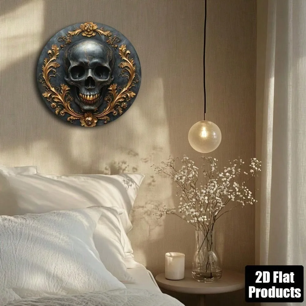 Gothic Skull Metal Wall Art Plaque Home Bar Office Decor Sign Gothic Style