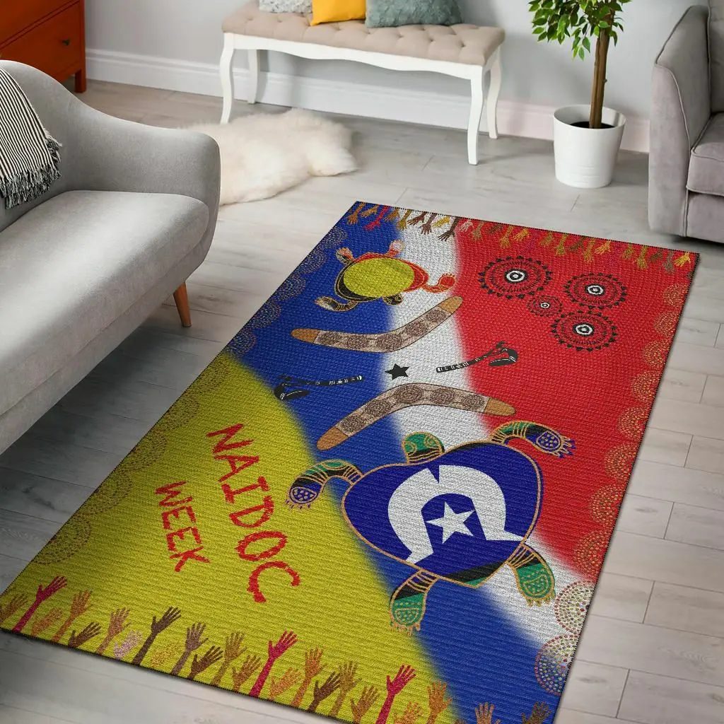 

Australia Aboriginal Area Rug Naidoc Week 3D Printed Room Mat Floor Anti-slip Carpet Home Decoration Themed Living Room Carpet