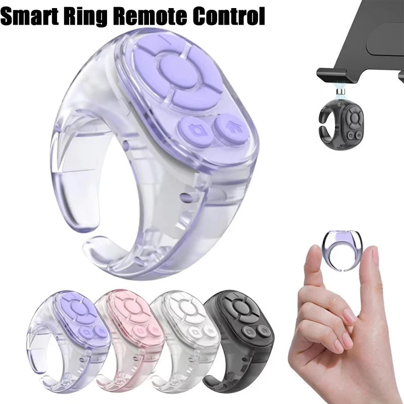 Intelligent Bluetooth Ring Remote Control Multi-Functional Page Turner Scroller Camera Shutter Compatible With IOS And Android
