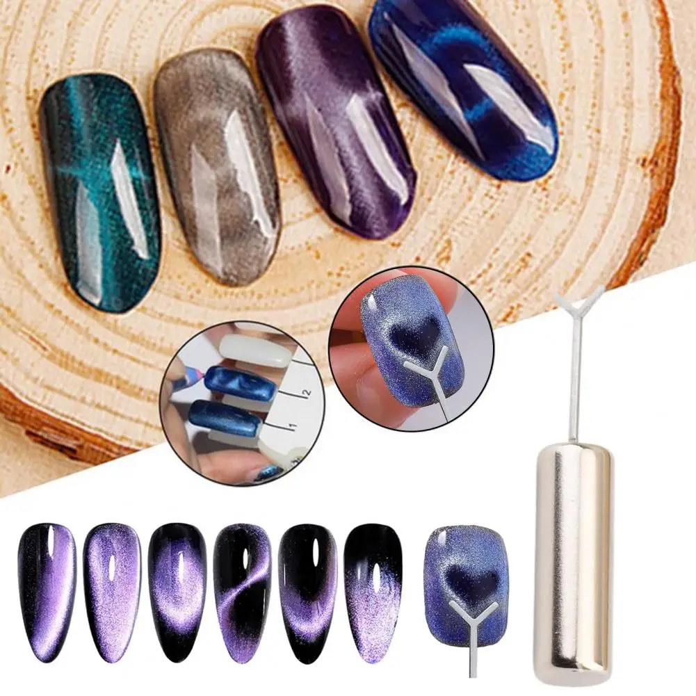 Heart Magnet Set Nail Art Tool with Y-Shaped Guide Magnetic Rods Cat Eyes Effect Professional Nail Art Magnetic Stick Kit