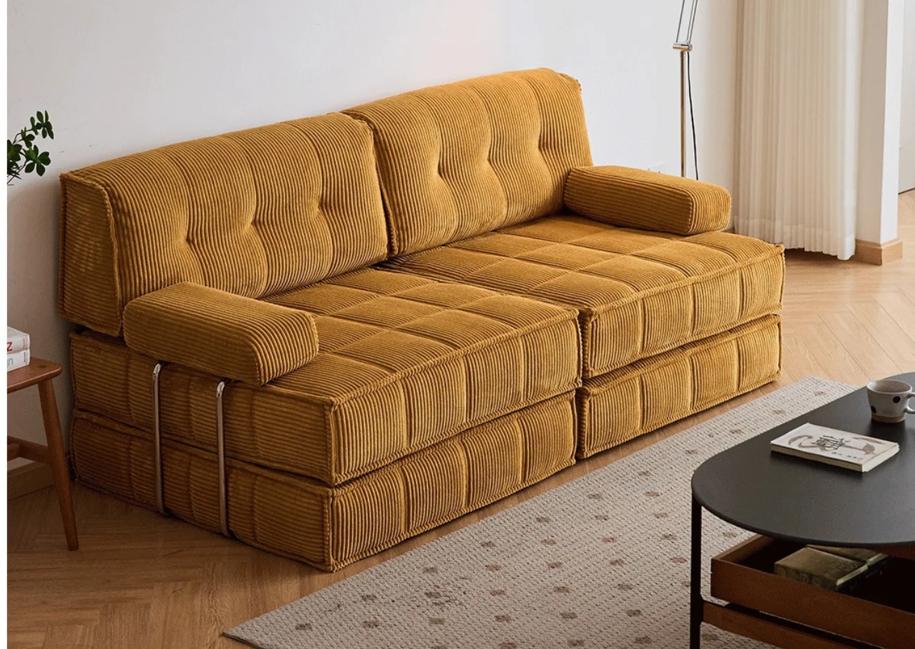 

Современный модульный диван-кровать, складная мебель, винтажный тканевый диван для гостиной, компактный.