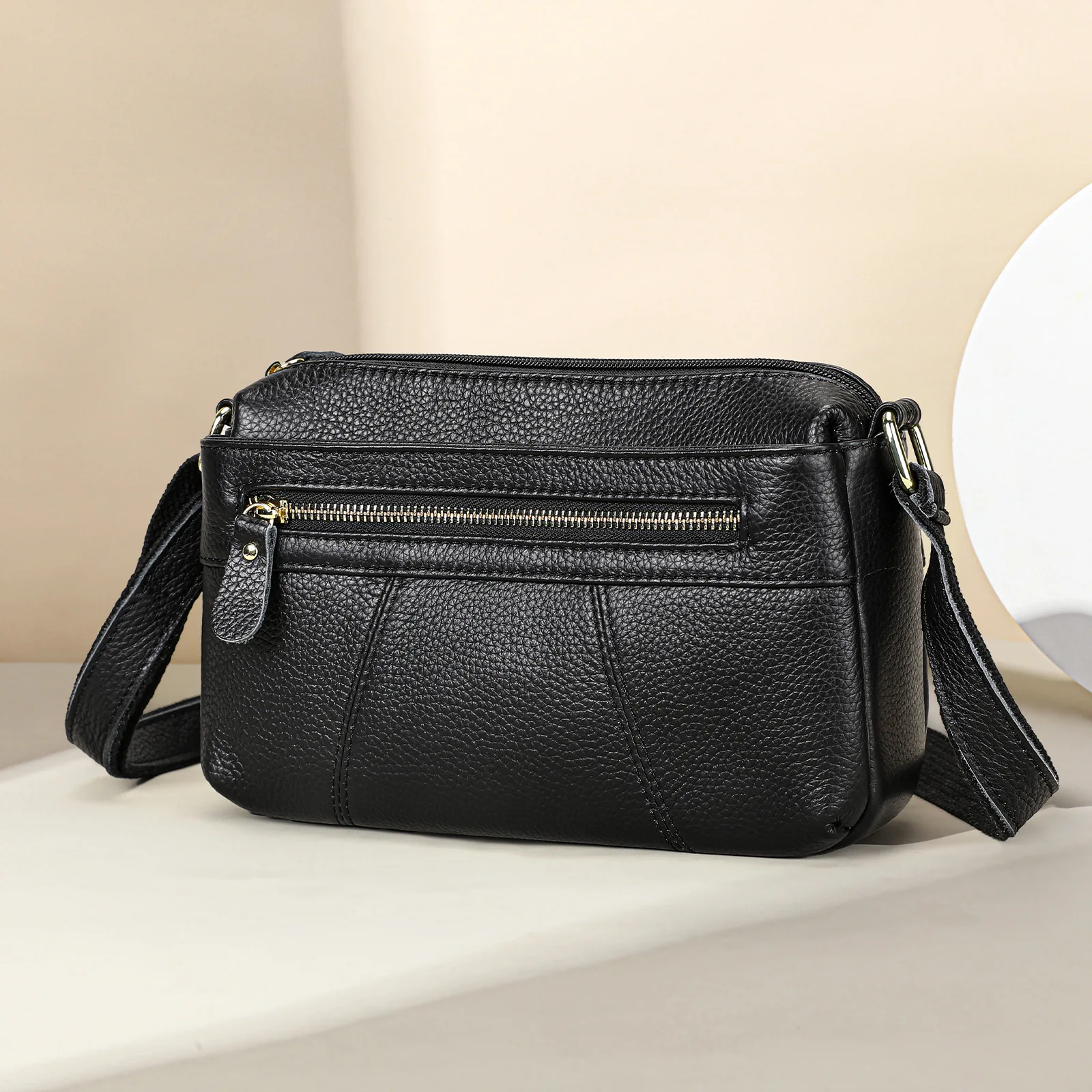 أزياء المرأة حقيبة كروسبودي جلد طبيعي أنثى حقيبة ساع جلد البقر عبر الجسم حقيبة كتف للنساء #5