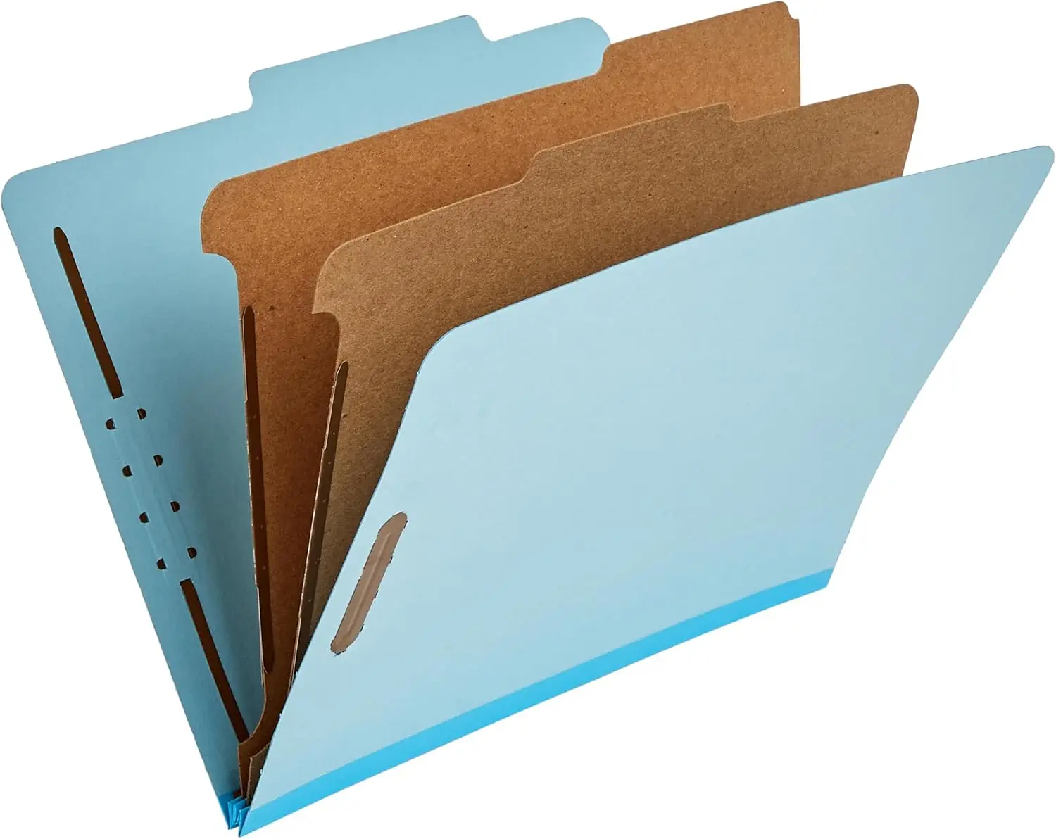

Recycled Classification Folder with Prongs, 2 Dividers, Letter Size Light Blue, 10 Count per Box