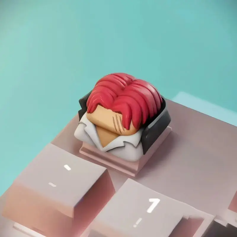 One Piece's new Shanks Luffy Roronoa Zoro Sanji personalized 3D mechanical keyboard cap cartoon holiday gift anime peripherals view 3