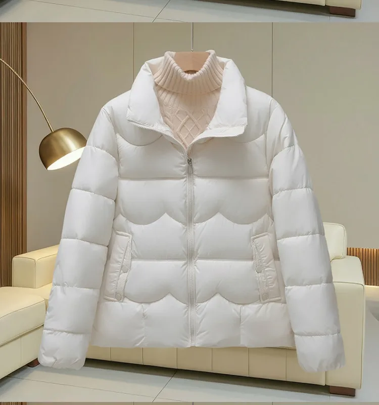 2027 Winter Parkas Women Down Cotton Jacket V-neck Large Fur Collar Belt Mid Length Cotton-padded Coat Female Outerwear Overcoat
