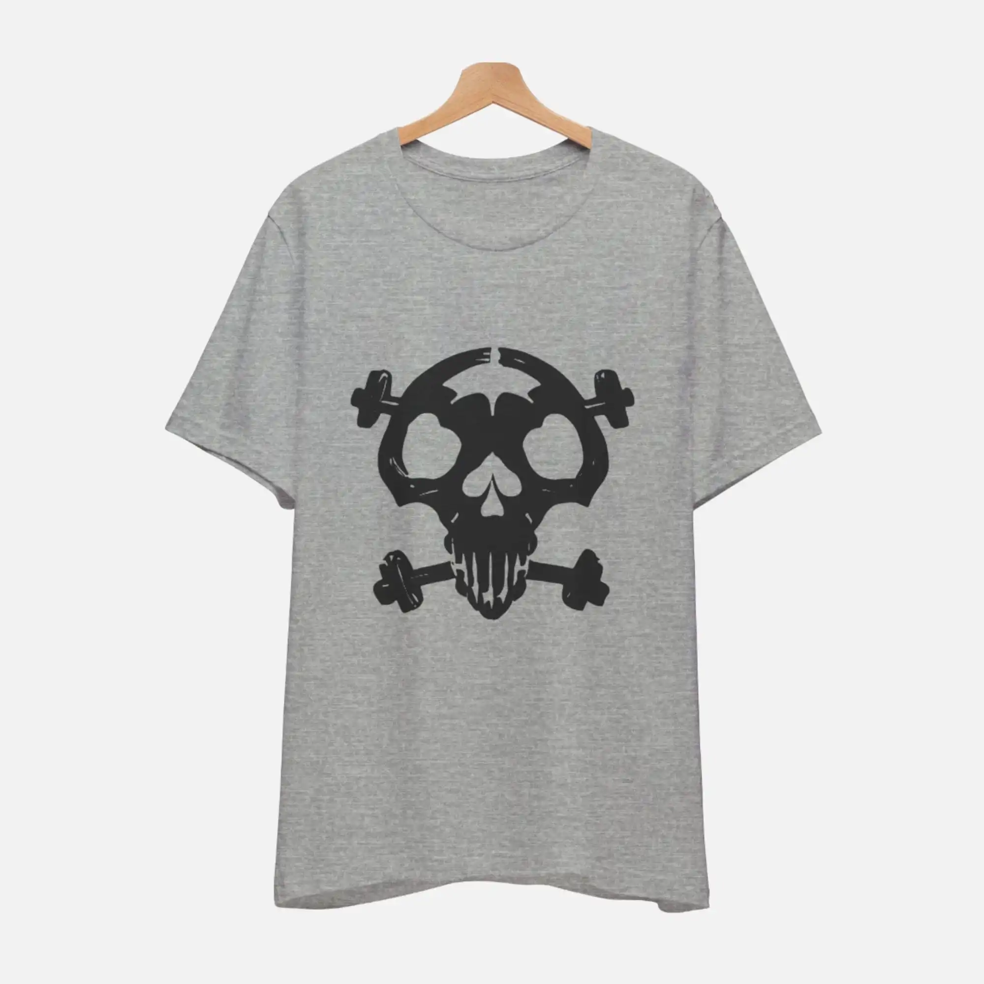 Skull Plate T Shirt Workout Men'S Gym Fitness Clothing Lover Lifting S