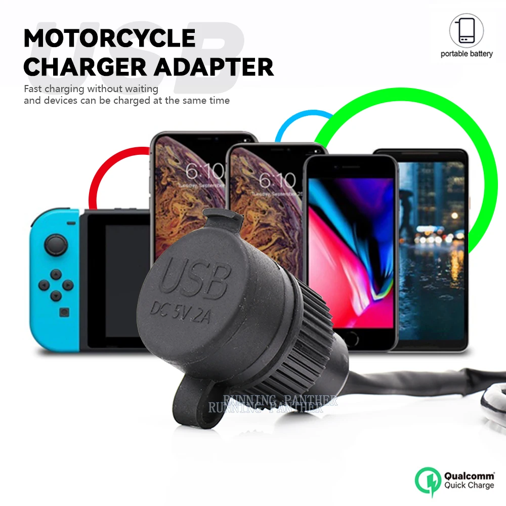 For Honda REBEL CM500 CM300 Motorcycles Accessories USB Moto Charger 12V Waterproof Dual Ports Adapter Supply Cellphone Socket