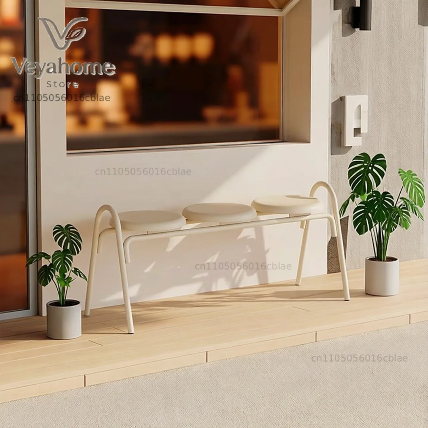 ins Korea Outdoor Bench Park Bench Milk Tea Coffee Shop Gym Rest Stool Shopping Mall Iron Seat Chair