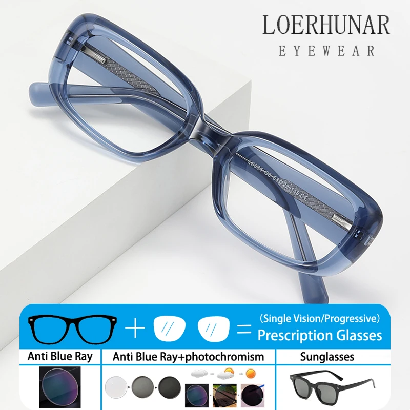 

European American Personalized Square Anti Blue Ray Glasses Women Retro Artistic Fashion Simple Prescription Customized Glasses