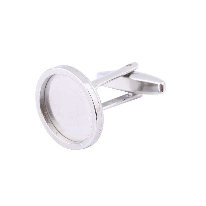 6pcs Stainless Steel Gold Plated Fit 14mm Cabochon Cufflink Tray Blanks Diy Bezel Settings For Jewelry Making