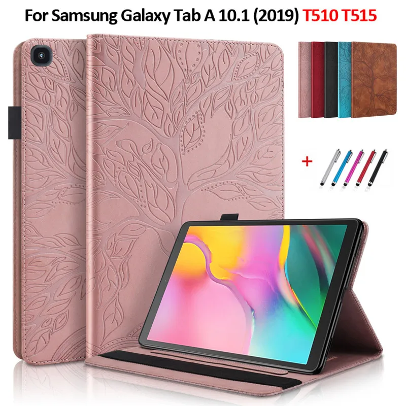 

Чехол для Samsung Galaxy Tab A 10 1 2019, чехол SM T510 T515, чехол-бумажник из тисненой искусственной кожи для планшета, чехол для Galaxy Tab A 10,1 2019, чехол