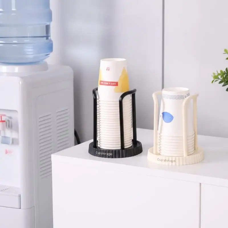 Plastic Paper Cup Holder Large‑Capacity Stable Base Minimalist Disposable Cup Storage For Coffee Station Home Office Supplies