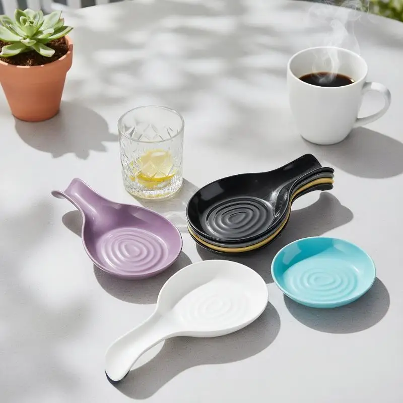 NEW SALE Spoon Rest Large Plastic Spoon Holder Heat-Resistant Cooking Spoon Rest Coffee Spoon Holder Dishwasher Safe Spoon Rest