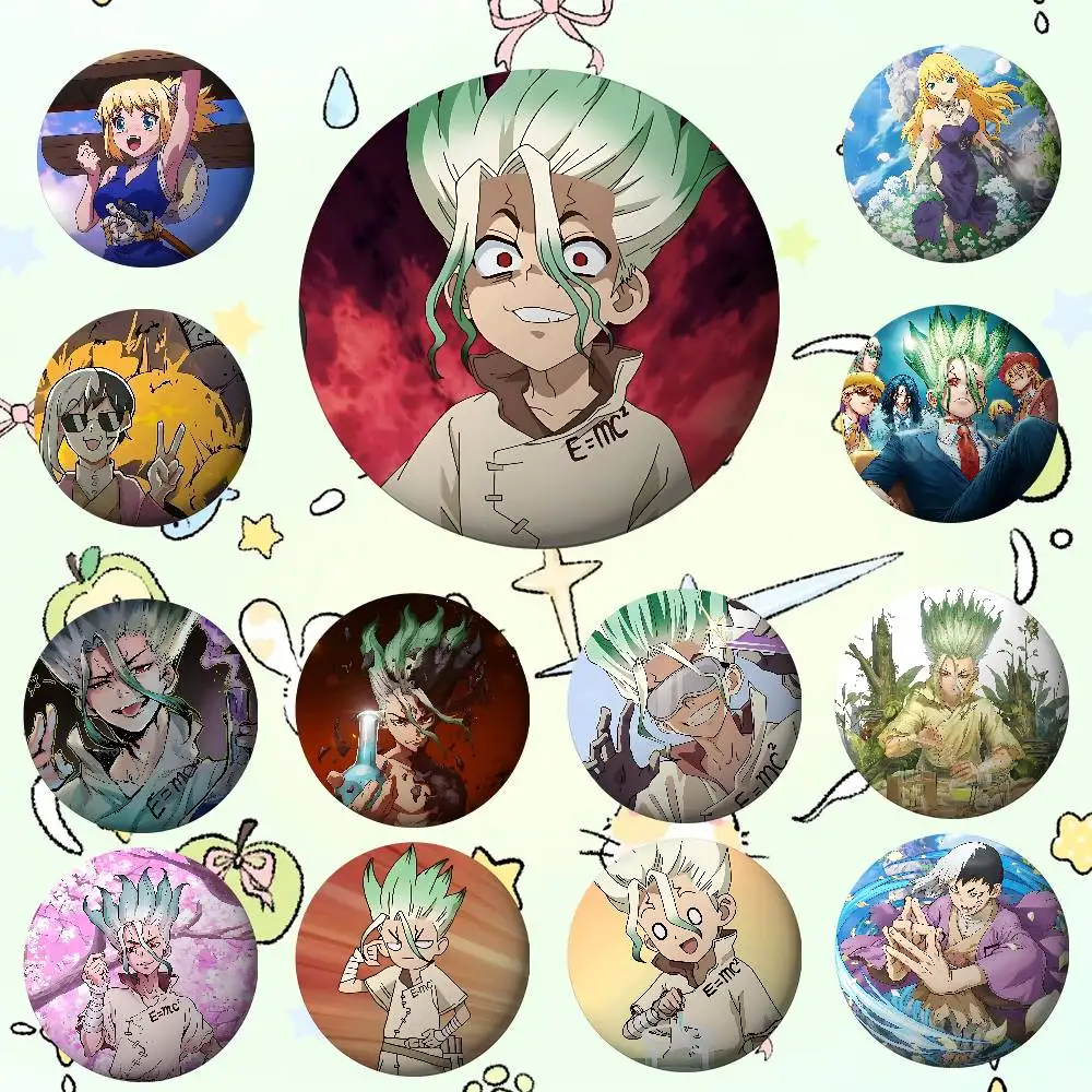 Anime D-Dr. Stein Abzeichen Weißblech Soft Button Pin Brosche Metall Abzeichen Benutzerdefinierte Schmuck Zubehör Hut Tasche Revers