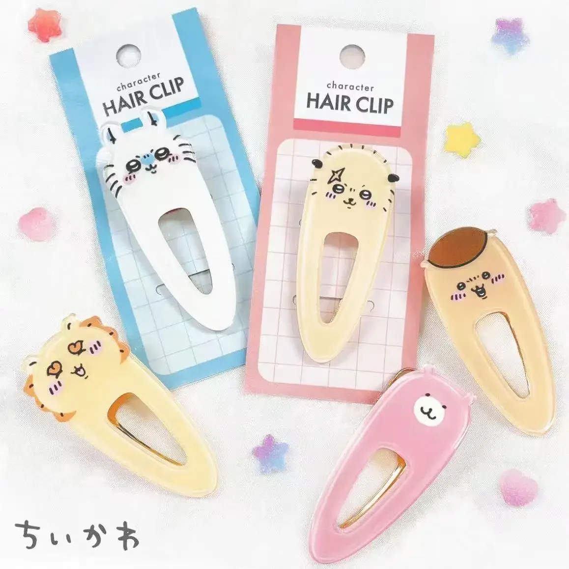 hot  Kawaii Chiikawas Character Hair Clips Cute Cartoon Acrylic Duckbill Clips Funny Anime Hair Accessories for Daily Use