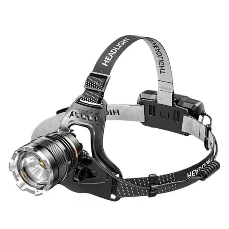 

Индукционный головной светильник для ночной рыбалки на открытом воздухе, мощный головной светильник, прожектор с телескопическим фокусом, налобный головной светильник, лампа