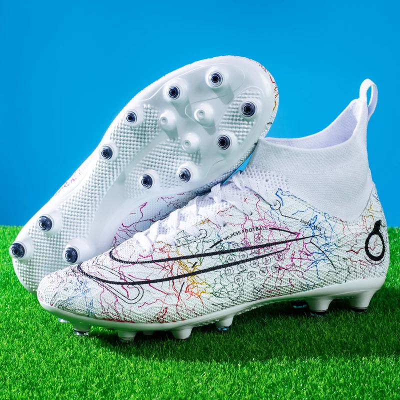 

Мужские футбольные бутсы, противоскользящие профессиональные тренировочные кроссовки на траве с длинными заклепками, спортивная обувь, мужские дышащие новые футбольные бутсы на шнуровке, мужские