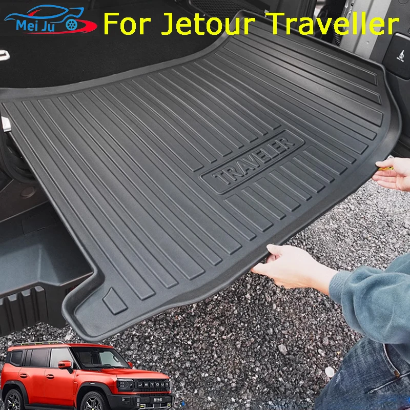 Forro de maletero trasero para Jetour T2 Traveler 2023, alfombrilla de maletero TPO, alfombrilla interior, accesorios para automóviles