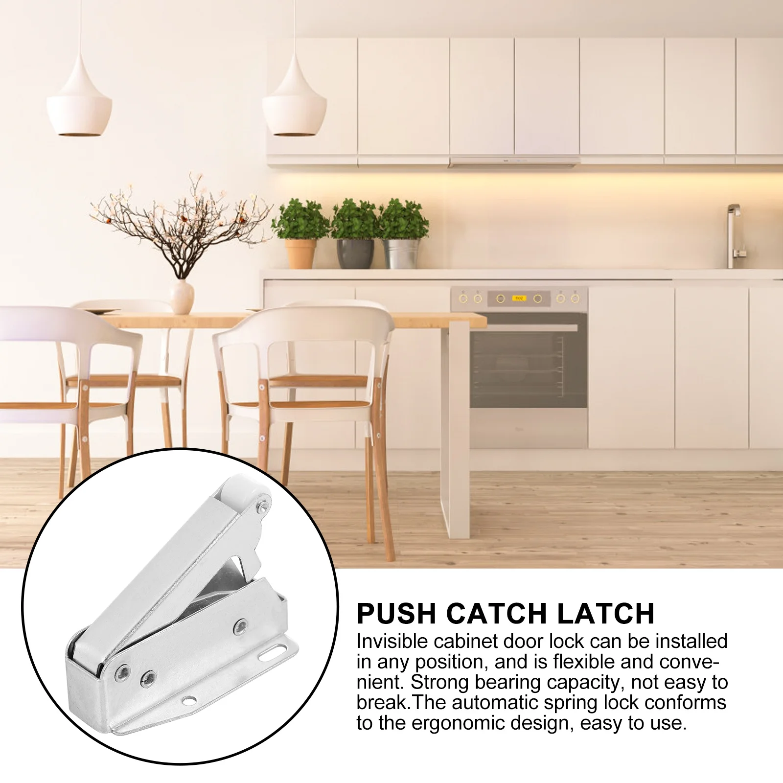 6 قطعة دفع الصيد مزلاج الربيع ترتد قفل مفتوح لخزانة باب درج خزانة الزجاج المشبك الأجهزة تحديد الربيع #1