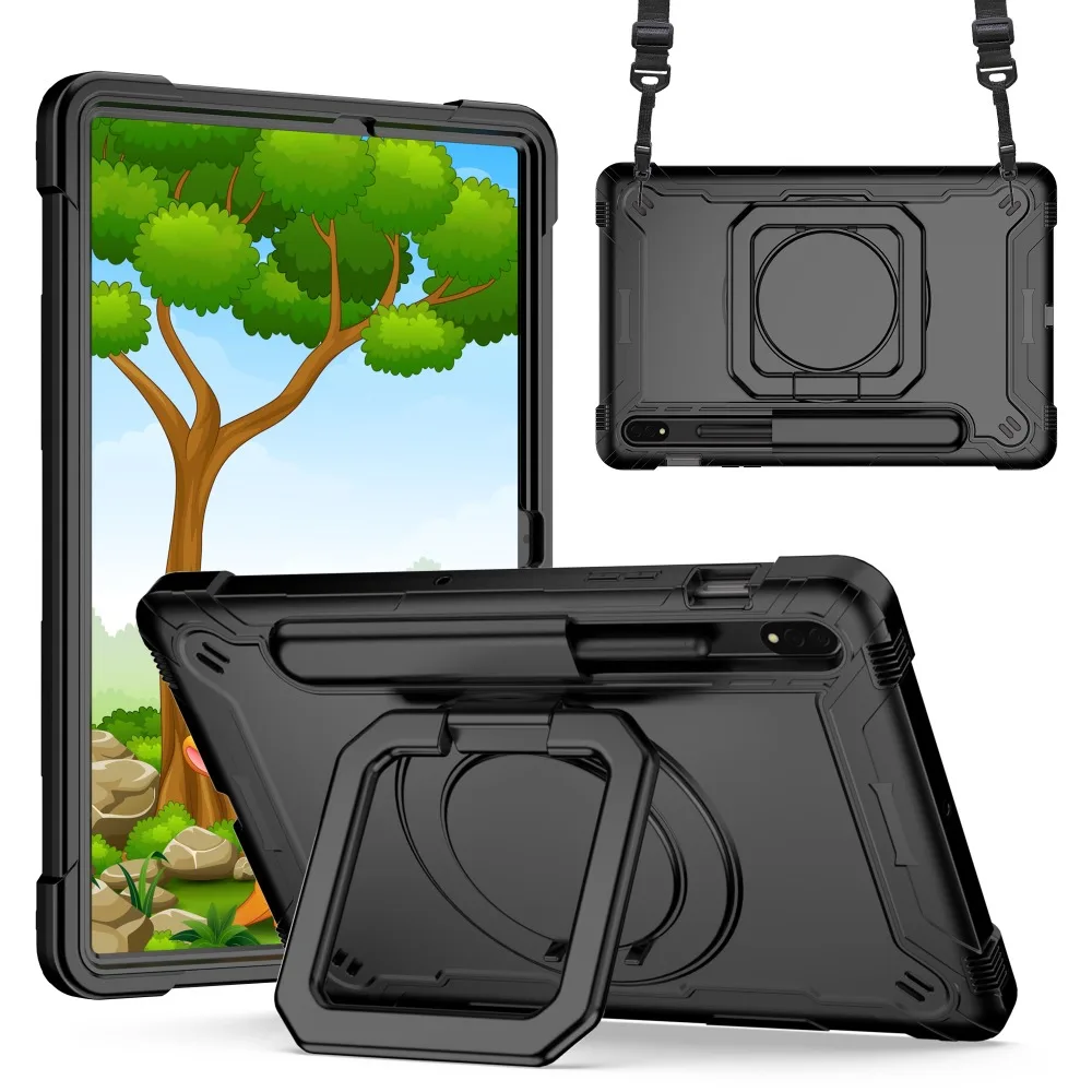 Case for Samsung Galaxy Tab S7 S8 11 Inch SM-T870 SM-T875 360 Rotating Stand Tablet Cover Heavy Duty Case