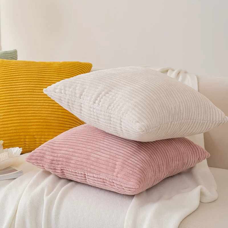 striped corduroy pillow box creative home fabric pillow case for sofa bedroom car, home decoration home decor room decoration