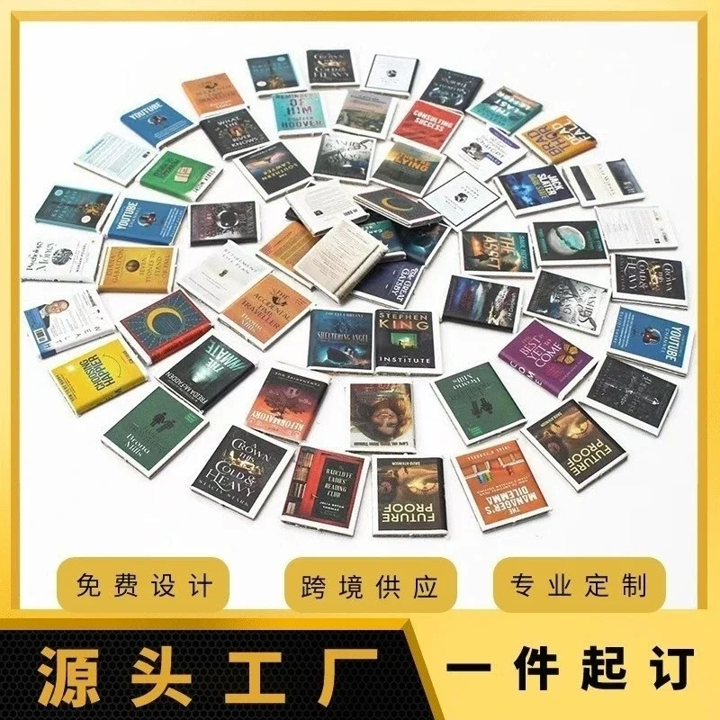 50pcs Mini Books Set Fake Small Book Dollhouse Miniature 1:12 Bookshelf With Realistic Scene