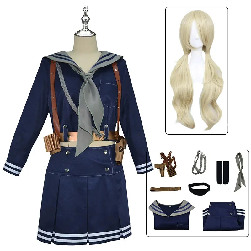 

Movie Baby Doll Cosplay Costume Wig Sailor Suit Women Sexy Fancy Top Skirt With Socks Full Set tt9]