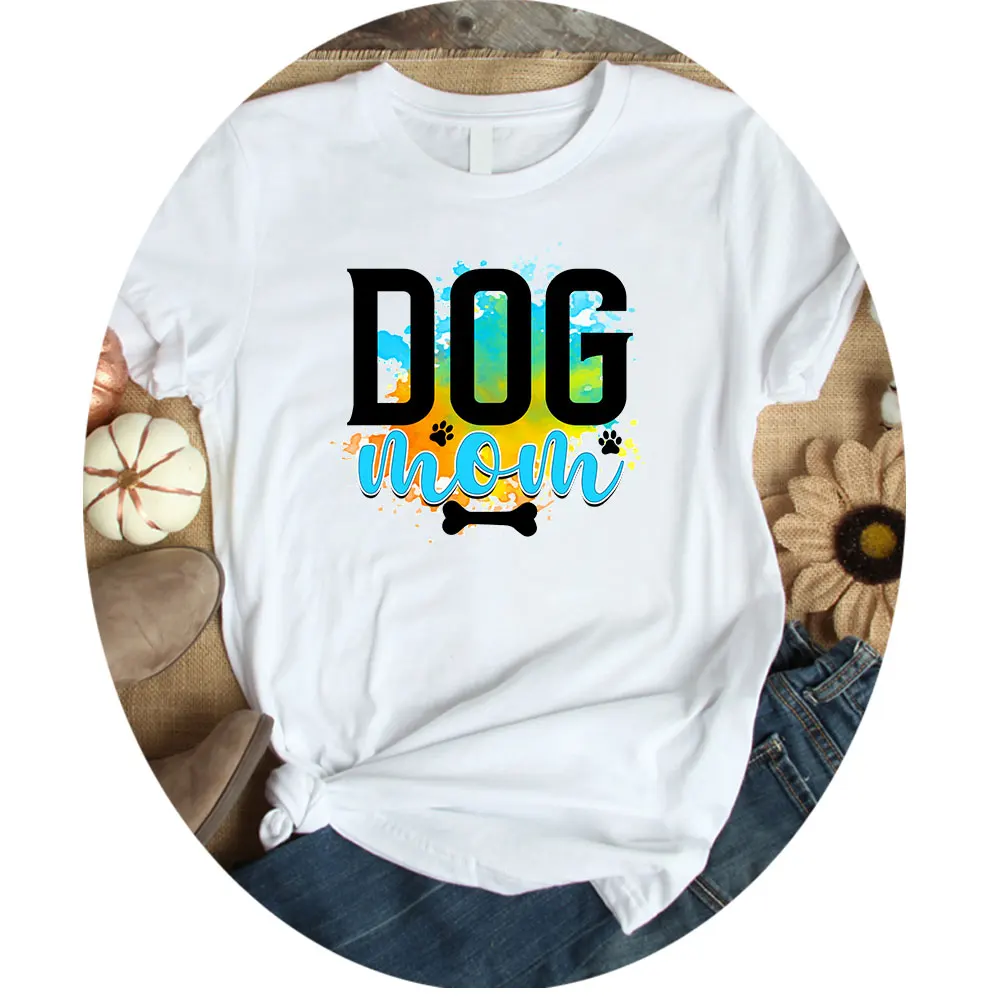 Dogs Mam Heat Transfers For Clothes Thermal Stickers On Clothing  Woman Applique Iron-on Transfer For Clothes Iron On Patches