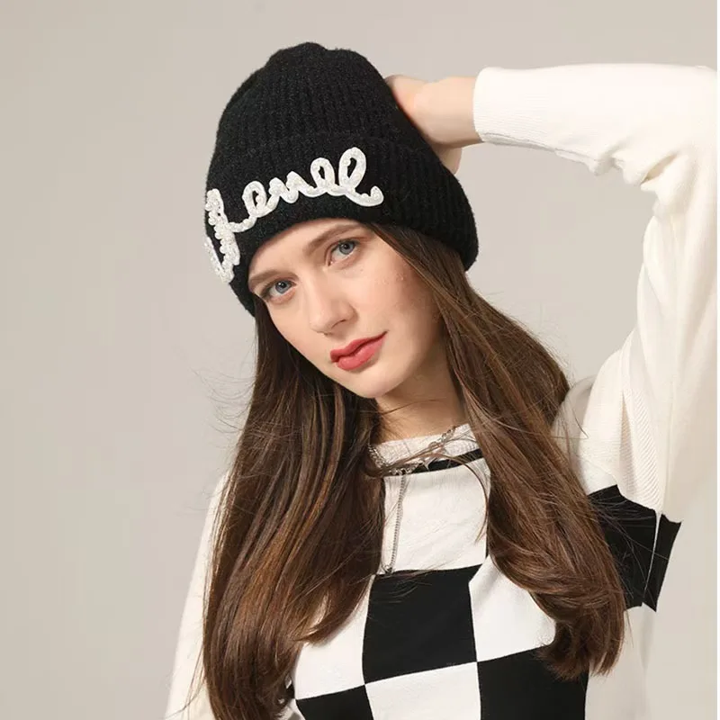 2024 Winter Hats for Women Beanies Knitted Solid Color Cute Hat Girls Autumn Female Beanie Caps Warmer Bonnet Ladies Casual Cap