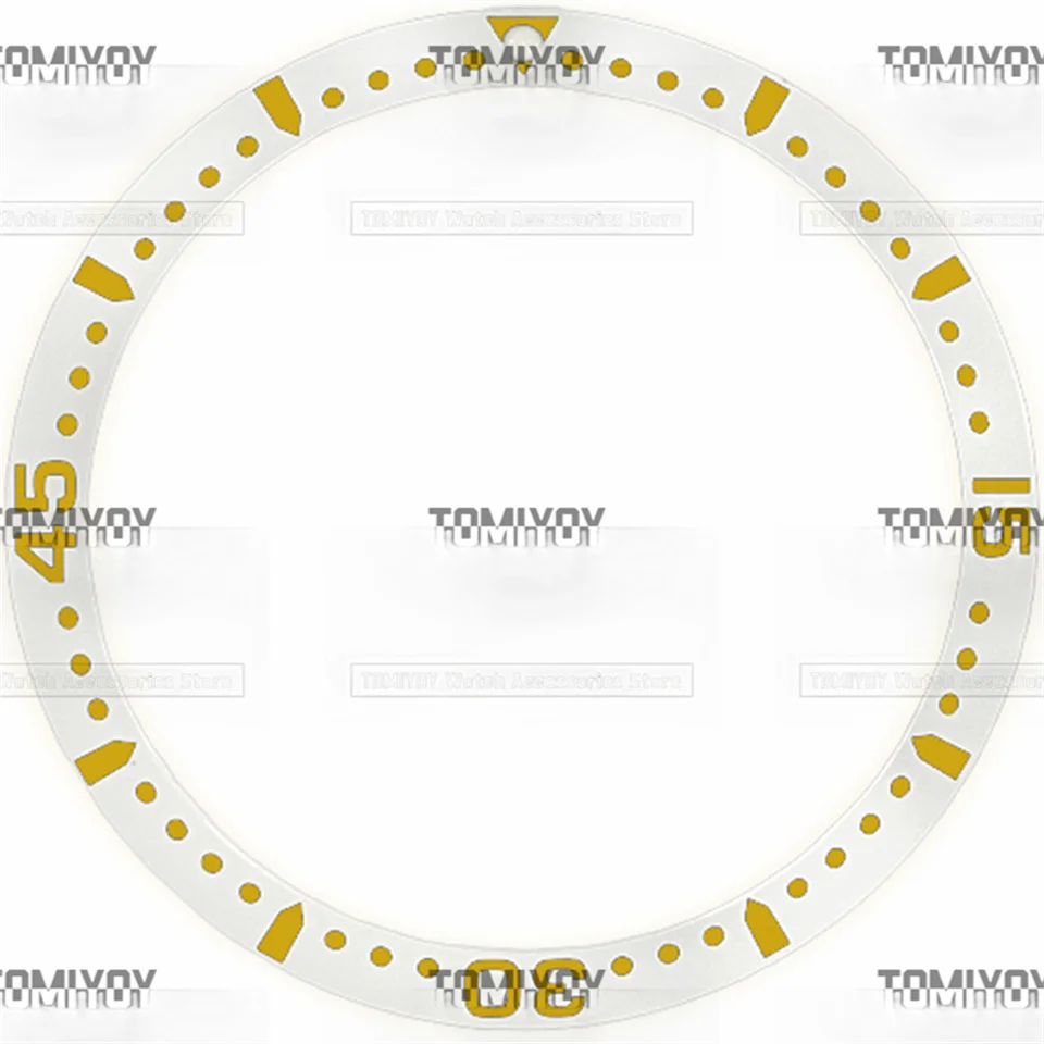 39MM×32.7MM Black White Aluminium Slanted Bezel Insert Fit for HydroConquest Men's Mechanical Watch