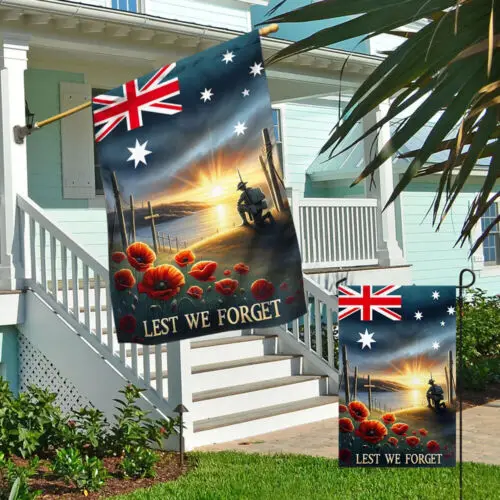 Anzac Day Australian Veteran Lest We Forget Flag Garden Flag - House Flag