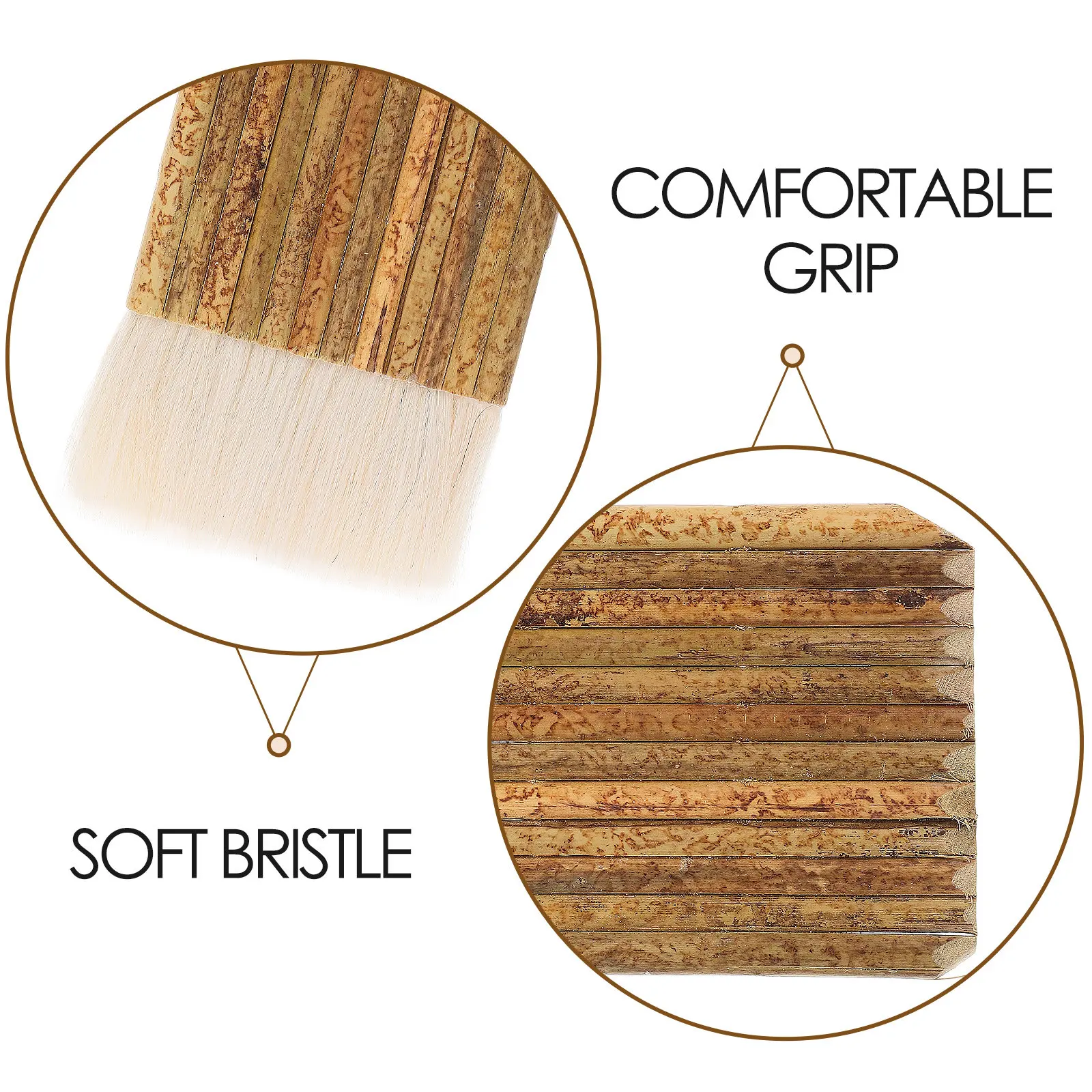 2Pcs Soft Hair Hake Brush Bamboo Handle Painting Brush Calligraphy Sketching Pottery Watercolor Oil Acrylic Glue Tool