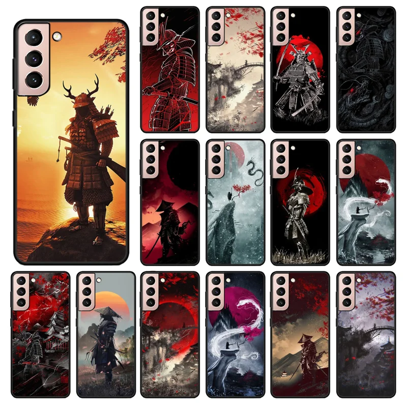 

Japanese Samurai Phone Case For Samsung S25 S24 S23 S22 S21 S20 Plus S24 S23 S22 S21 S20 Ultra S21 S20 FE Funda Capa