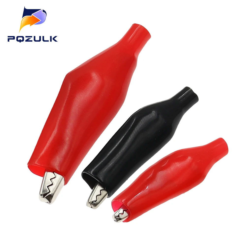 10PCS 28MM 35MM 45MM Metal Alligator Clip G98 Crocodile Electrical Clamp Testing Probe Meter with Plastic Boot Car Auto Battery