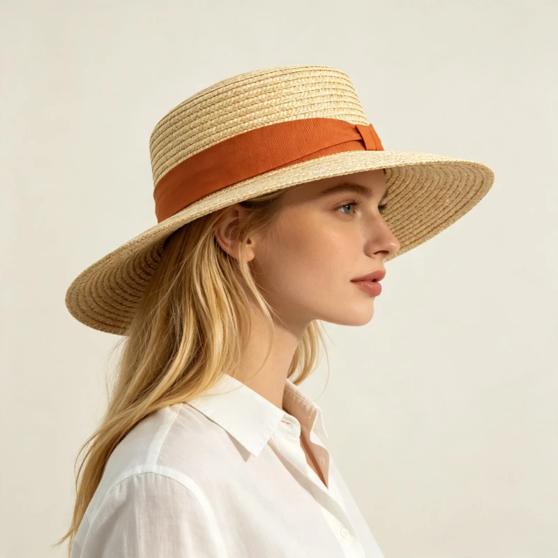 Hepburn 11CM Wide Brim Beach Hat for Women Large UV Protection Outdoor Vintage Sun Summer Vactional Wheat Straw Cap Wholesale
